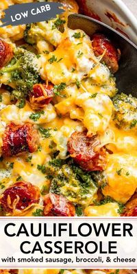 Enjoy a low-carb dinner recipe with our cheesy Cauliflower Casserole, brimming with broccoli, smoked sausage, and more. It's all ready to serve in just 30 minutes!