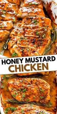 The classic combination of honey and mustard smothered all over tender chicken breasts and baked to succulent perfection.