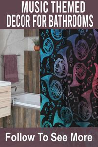 Music Themed Decor For Bathrooms
Show off your love for music with this shower curtain, printed with a french horn pattern. This is perfect for musicians or music lovers who want to add a unique touch to their bathroom decor
french horn shower curtain | music inspired home decor | home decor for musicians | music aesthetic french horn | moody music decor | music related home decor | music themed decorating ideas | music inspired bathroom