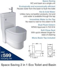 Toilet and sink combo - fantastic for space saving - compact living