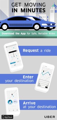 Uber is the easy, affordable, and reliable alternative to a taxi. Download the app, tap a button, and a driver will pick you up. Now your mind is free to wander. Take $10 off your first ride with Uber! Use code: PIN10UBER