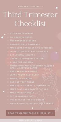 First pregnancy? I'm sharing my what to do before baby arrives checklist - Make sure that you get this before baby to do list completed in the final months of pregnancy! (grab my free printable baby prep checklist for 3rd trimester checklist as you're preparing for baby / getting ready for baby!)