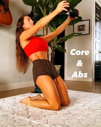 Grab a dumbbell and try this CORE & ABS workout (with a side of shoulders) I’m holding 10lbs and SHEEEESH it felt like 50lbs at the end 😅 Do each exercise one after another in a circuit for 12-20 reps. 2-3 rounds. You can do this after your lift or cardio session. @built.by.becky core workout | core workouts | ab workout | ab workouts | abs workout routines | workout |ab workout routine |abs workout at home | ab workouts at home