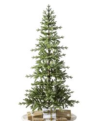 PRICES MAY VARY. CLASSIC REALISM: Our rustic Alpine Balsam Fir is meticulously crafted to mimic inspiration from beautiful mountain evergreens. This slim Christmas tree is sparse by design, allowing you to decorate with your favorite ornaments for a festive yet elegant display befitting the season. SLIM SHAPE: The forked branch tips fan out to provide ample space and sturdy support for your prized ornaments, and the narrow profile allows you to adorn smaller spaces perfectly. 4.5ft is 38" wide w