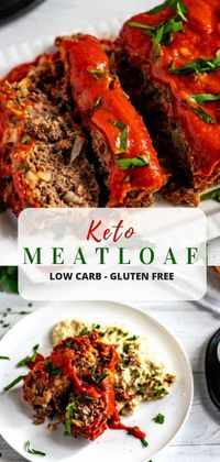 This Keto Meatloaf Recipes is the best easy recipe you will find for a family dinner! With just 15 minutes of hands on time, and a zesty sauce, you are going to love this one. #KetoMeatloaf #LowCarb