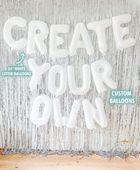 White Custom Balloons Phrase Banner Large White Letters Choose - Etsy