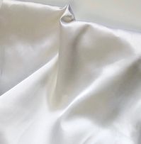 White Silk Fabric by the Yard, White Cotton Silk Blend, Robert Kaufman Radiance RR044-1288 PFD White Prepared for Dyeing, Silk Satin