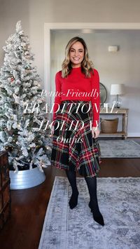 Petite friendly holiday outfits | tartan outfits | petite style | petite fashion | holiday outfits