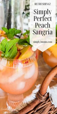 Get the perfect summer treat with this simple, refreshing, and delicious peach sangria recipe! Perfect for pool parties and cookouts, this drink will keep your guests cool and happy. This simple and easy-to-follow sangria recipe will make your taste buds dance and is great to serve for bridal showers and bachelorette parties. This make-ahead summer cocktail is the perfect blend of sweet and tart. Try one now and get your summer festivities started!