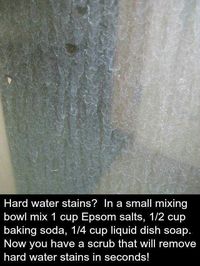 Hard water stains in the glass shower doors. Haven't tried this one yet...