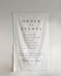 Ettie Kim Studio on Instagram: “Order of events banner in all type ✨✨ Swipe up in my stories today to order yours or take our banner course to learn how to make your own…”