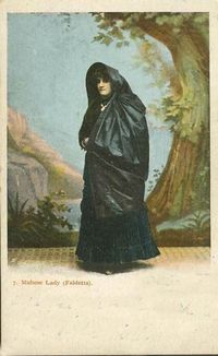 #Malta #Traditional #Costumes #Faldetta #Postcards  #Vintage An old Colour Postcard A Native Maltese Lady wearing FALDETTA a Traditional Costume of ethhnic life in 1913.