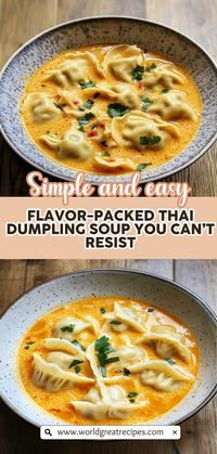 Experience the ultimate comfort food with our creamy Coconut Curry Dumpling Soup, where each spoonful is bursting with flavor. This recipe features homemade or store-bought dumplings, fresh herbs, and a luscious coconut milk base. The combination of spices, including ginger and garlic, creates a harmonious balance of sweet and savory. Ideal for meal prep or cozy gatherings, this soup brings a taste of Thailand right to your kitchen.