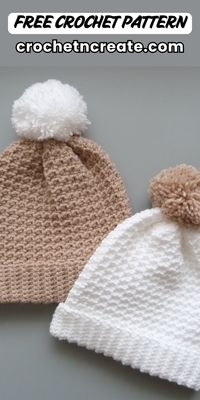 Free crochet pattern - Winter Chill Beanie Hat from crochet 'n' create. Free fast, quick-easy-beginner-friendly! 'Don't forget to save'