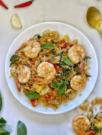 Spicy Thai Basil Shrimp Fried Rice  — Pete Eats