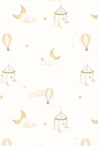 Nursery Watercolor Decor, Neutral Gender, Dreamy motif, Delicate textures, Soft colors, Nursery decor, Baby room theme, Floating elements, Neutral palette, Hand-painted, Gentle illustration, Calm atmosphere, Imaginative patterns