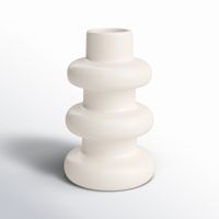 Birch Lane™ Anella 8" Ceramic Three Ribbed Contemporary Abstract Cylinder Vase | Wayfair