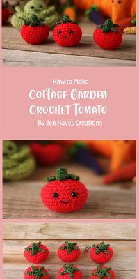 Cottage Garden Crochet Tomato by Jen Hayes Creations is a delightful addition to any home decor or crafting project. Crafted with detail and a passion for creativity, these crochet tomatoes bring a touch of whimsy and nostalgia to any space.