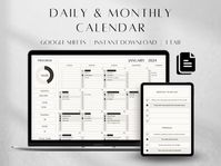 2024 2025 Calendar Spreadsheet Google Sheets Daily & Monthly Calendar Task Planner Productivity Planner To-do List Task Tracker - Etsy Canada