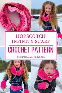 The Hopscotch Infinity Scarf is a cozy accessory perfect for transitioning from winter to spring or autumn to winter! This beautiful textured scarf has 3 size options to crochet and a cute button tie. The looped infinity cowl makes a wonderful handmade Mother's Day gift