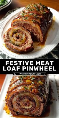 Elevate your holiday table with this eye-catching Festive Meat Loaf Pinwheel! Juicy layers of seasoned meat filled with colorful, savory ingredients, rolled and baked to perfection. A show-stopping centerpiece that combines classic comfort with a festive flair!