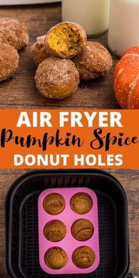 Air Fryer Pumpkin Spice Donut Holes are a perfect breakfast food, treat, or snack to enjoy while sipping your pumpkin spice cup of coffee.