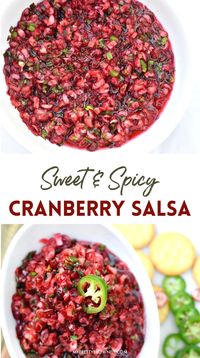 Cranberry Salsa is where sweet with a little bit of spice meet! This chunky salsa is such a fun and festive blend of unique flavors, and it’s the perfect addition to your holiday spread and season!