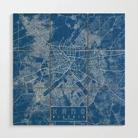 Kano City Map of Nigeria - Blueprint Wood Wall Art