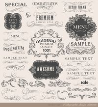 Vintage frame ornaments and calligraphic vector set - CC Attribution 3.0  Freebie