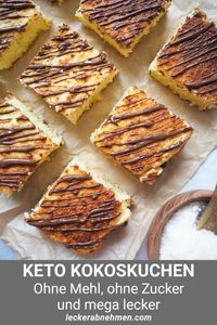 Wer einen saftigen Low Carb Kuchen ohne Zucker backen will, der sollte dieses Kokoskuchen Rezept ohne Mehl probieren.