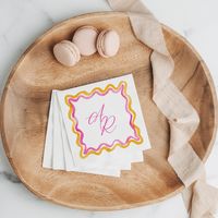 Watercolor Pink and Yellow Cocktail Napkin TEMPLATE Fun - Etsy