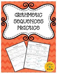 Students can practice identifying arithmetic sequences, finding the common difference, creating explicit formulas for arithmetic sequences, and using the formula. The worksheet gets progressively more complex to scaffold learning for students. Answer key with work is included!