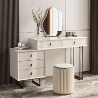 Elegant Makeup Vanity With Storage and LED Mirror