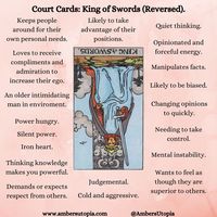 The King of Swords, in a reversed position from the suit of swords in the tarot deck and its meanings, including the astrology and numerology meanings. #KingofSwords #SuitofSwords #TarotCardMeanings #Tarot