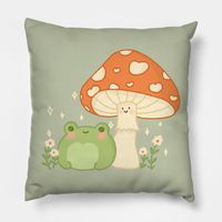 A cute frog to brighten up your day! -- Choose from our vast selection of throw pillows to match with your desired size to make the perfect custom pillow. Pick your favorite: Movies, TV Shows, Art, and so much more! Available in extra small, small, medium, large. For beds, couches/sofas, love seats, and chairs. Perfect for decoration.