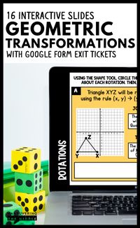 These supplemental digital math activities can be used to support transformations.  They are interactive (drag and match, using the typing tool, using the shape tool) and paperless through Google Slides™. | maneuveringthemiddle.com