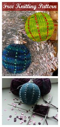 Christmas Ball Beaded Ornaments Free Knitting Pattern