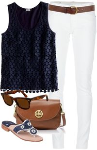 "Navy & White" by classically-preppy ❤ liked on Polyvore