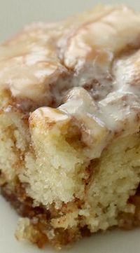 Cinnamon Roll Cake melts in your mouth and tastes just like regular Cinnamon Rolls!