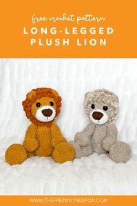 This plush lion crochet pattern is extra cuddly and a great size! The plush yarn helps it work up quickly, while still being extra snuggly.