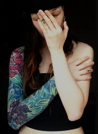 Sleeved girl. #tattoo #tattoos #ink the flowers are beautiful. Love the finger tattoos too