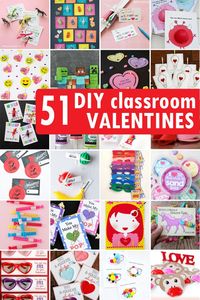 Ultimate roundup of 51 DIY Valentine's Day classroom cards to make for kids' school Valentine's parties