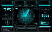 interface de tecnologia de painel de controle de radar hud