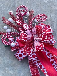 Red and White Tree Topper Candy Cane Theme Christmas Tree | Etsy