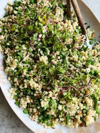 Spring Couscous Salad with Feta Vinaigrette - Something Nutritious