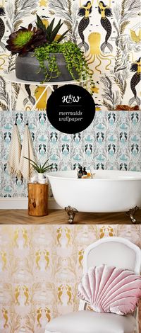 Mermaids Wallpaper from Hygge & West, available in 4 colorways