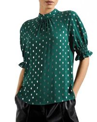 Ted Baker Printed Puff Sleeve Top | Bloomingdale's