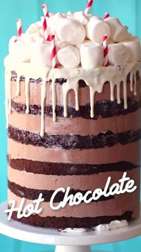 When you have mega-love for hot chocolate, express yourself in the form of a ginormous cake.