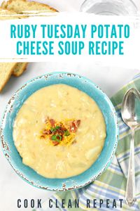 This Ruby Tuesday potato cheese soup recipe is easy to make, very indulgent, and just like you get in the restaurant. If like making restaurant recipes at home you have to try this soup.