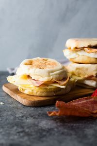 Copycat Starbucks Breakfast Sandwich on cutting board